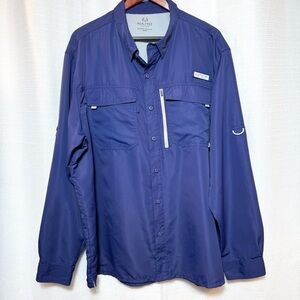 Realtree Fishing Shirt 2XL Blue Long Sleeve Vent UV Performance Outdoor